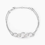 Bracelet Link Argent Blanc C&eacute;ramique Et Oxyde De Zirconium - Bracelets Femme | Histoire d&rsquo;Or