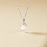 Collier Cyrana Argent Blanc Perle De Culture Et Oxyde De Zirconium - Colliers fantaisie Femme | Histoire d&rsquo;Or