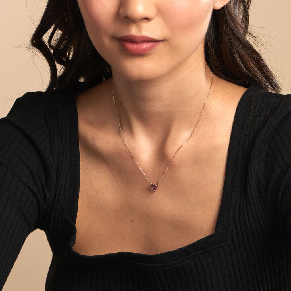 Collier Tender Love Or Jaune Améthyste - Colliers Femme | Histoire d’Or