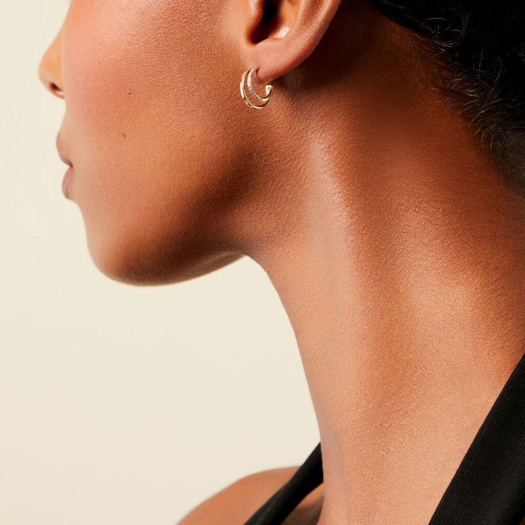 Cr&eacute;oles Jaap Or Jaune Diamant - Boucles d'oreilles cr&eacute;oles Femme | Histoire d&rsquo;Or