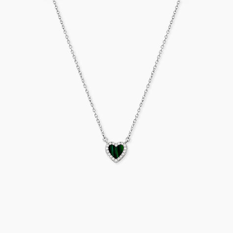 Collier Serment D'Argent Argent Blanc Malachite Oxyde De Zirconium - Colliers fantaisie Femme | Histoire d&rsquo;Or