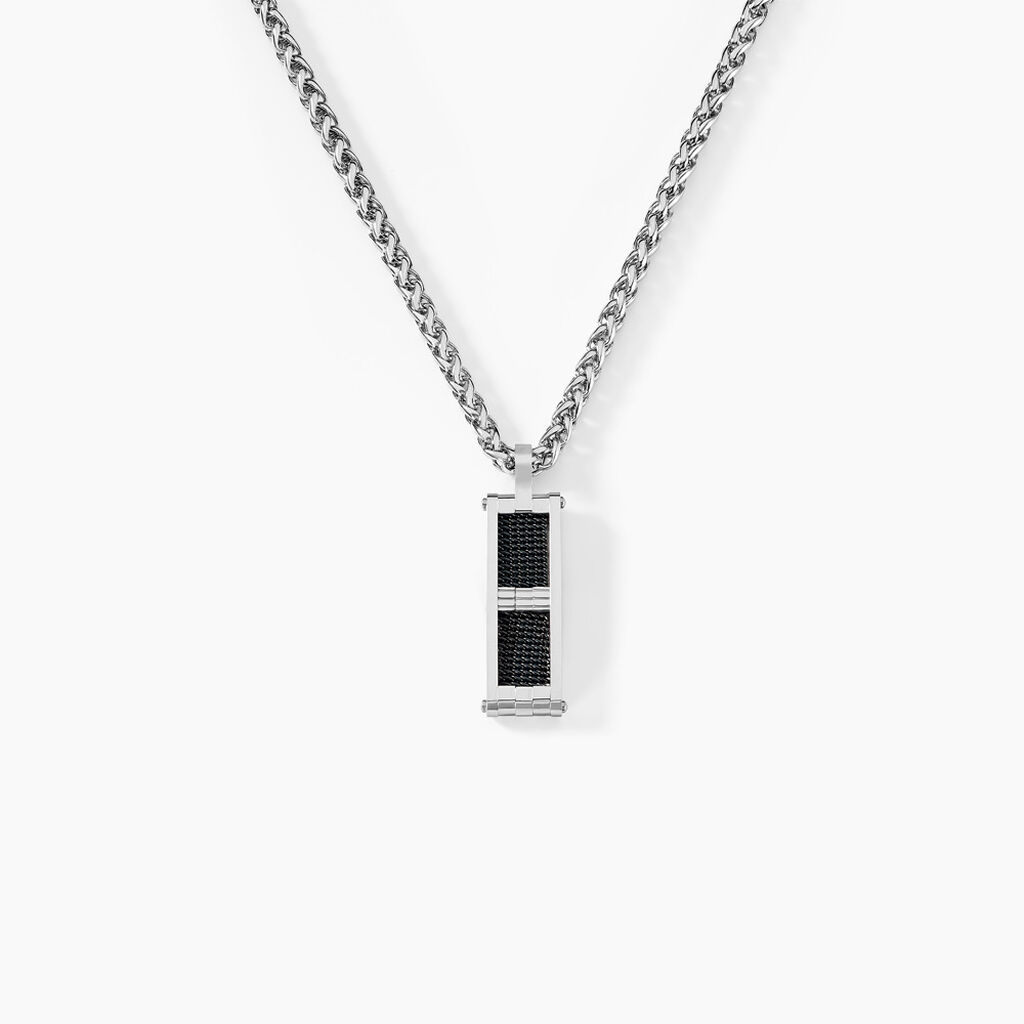 Collier Messy Acier Blanc - Colliers fantaisie Homme | Histoire d&rsquo;Or