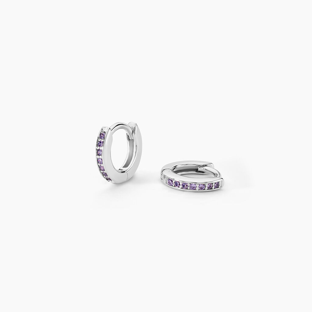 Créoles Rio Argent Blanc Oxyde De Zirconium - Boucles d'oreilles créoles Femme | Histoire d’Or