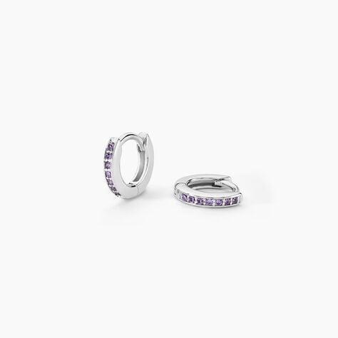 Créoles Rio Argent Blanc Oxyde De Zirconium - Boucles d'oreilles créoles Femme | Histoire d’Or