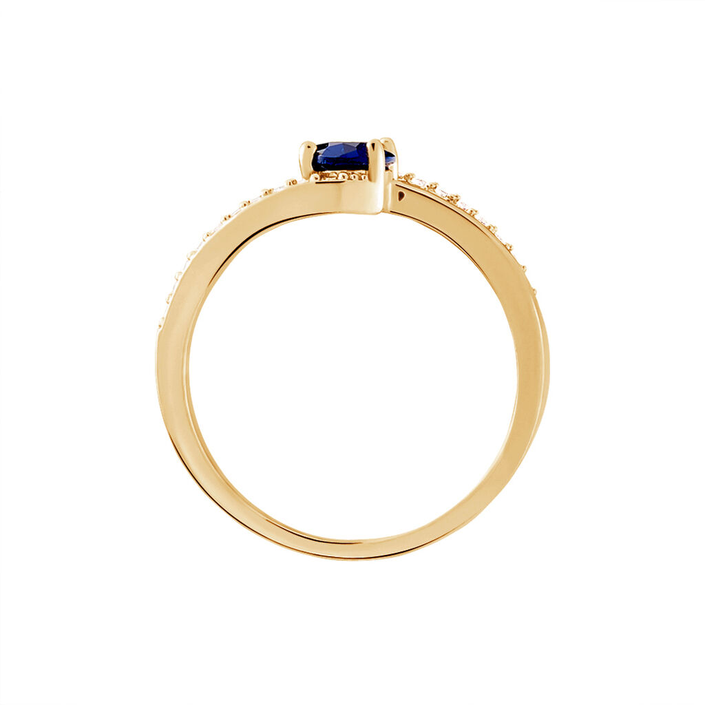 Bague Tyana Plaqué Or Jaune Pierre De Synthese Et Oxyde De Zirconium - Bagues solitaires Femme | Histoire d’Or