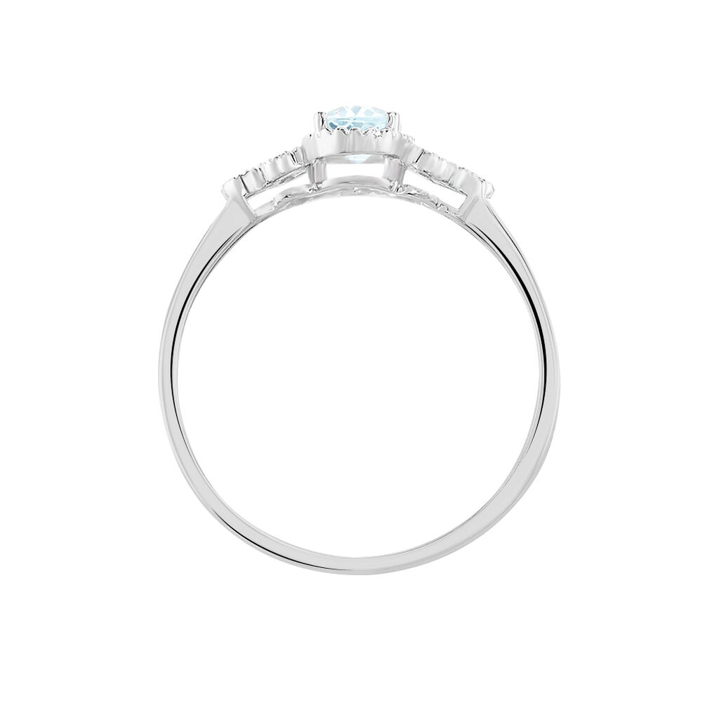 Bague Cyprille Or Blanc Topaze Et Oxyde De Zirconium - Bagues solitaires Femme | Histoire d’Or