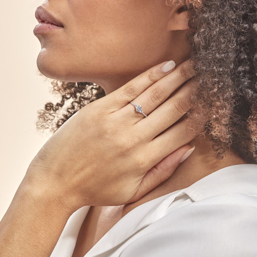 Bague Berata Or Blanc Oxyde De Zirconium - Bagues solitaires Femme | Histoire d’Or