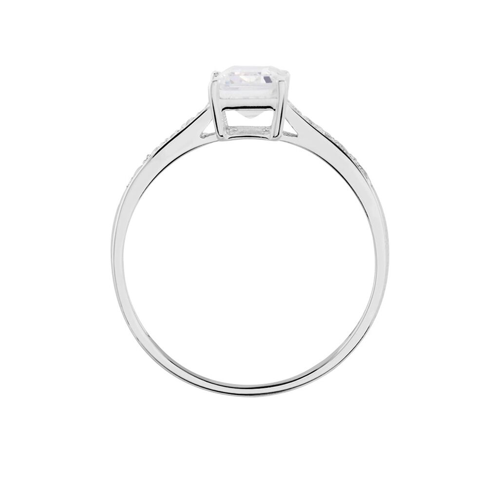 Bague Or Blanc Gesacus Oxyde De Zirconium - Bagues solitaires Femme | Histoire d’Or