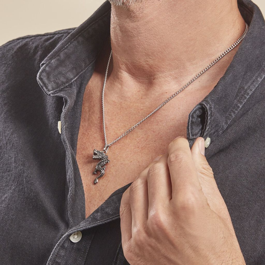 Collier Acier Gris Lacme - Colliers fantaisie Homme | Histoire d’Or