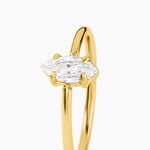 Bague Ivy Acier Jaune Oxyde De Zirconium - Bagues solitaires Femme | Histoire d&rsquo;Or