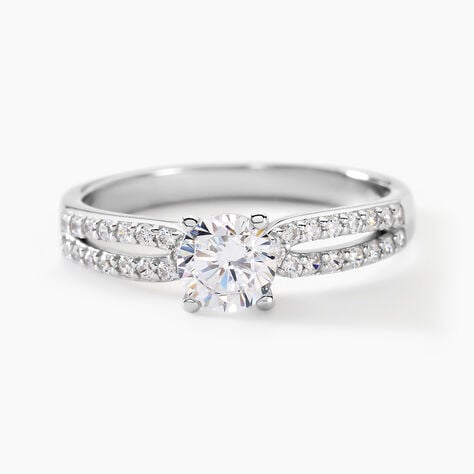 Bague Solitaire Solitea Argent Blanc Oxyde De Zirconium - Bagues solitaires Femme | Histoire d’Or