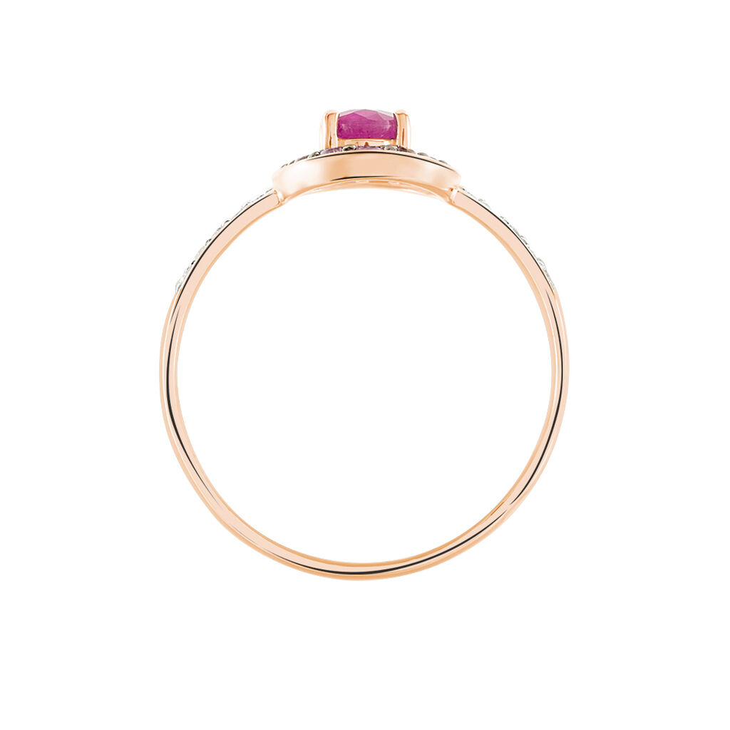 Bague Leona Or Rose Rubis Et Saphir Et Diamant - Bagues solitaires Femme | Histoire d’Or