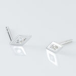 Boucles D'oreilles Puces Eirena Or Blanc Diamant - Clous d'oreilles Femme | Histoire d&rsquo;Or