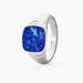 Chevalière Argent Blanc Calisto Lapis Lazuli - Bagues solitaires Homme | Histoire d’Or