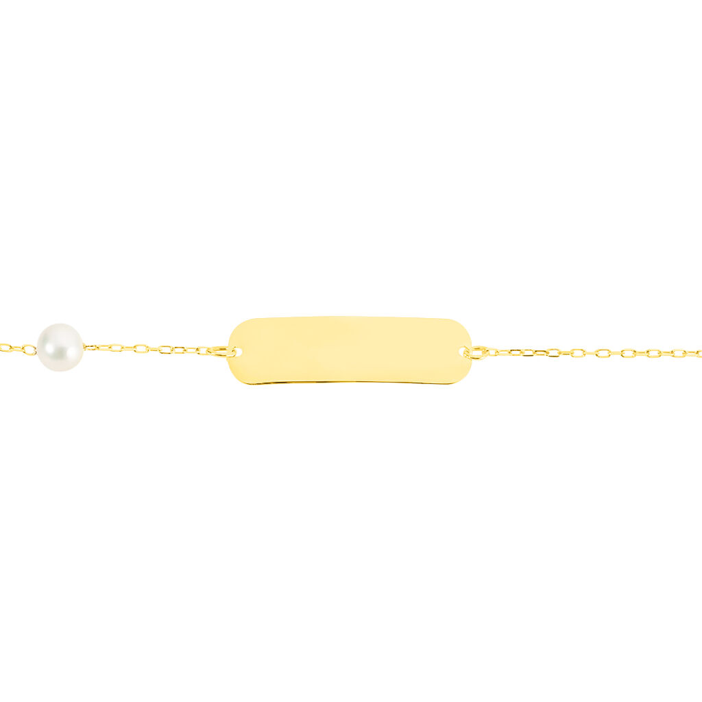 Bracelet Identité Helee Or Jaune Perle De Culture - Cadeaux de naissance Enfant | Histoire d’Or
