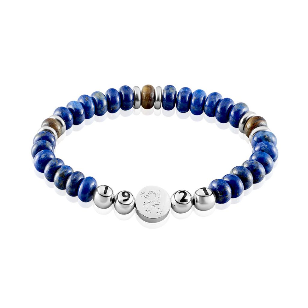 Bracelet Jourdan 1921 Acier Blanc œil De Tigre - Bracelets fantaisie Homme | Histoire d’Or