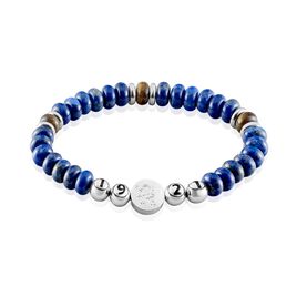 Bracelet Jourdan 1921 Acier Blanc œil De Tigre - Bracelets fantaisie Homme | Histoire d’Or