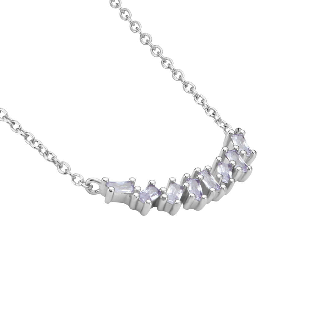 Collier Adonia Argent Blanc Oxyde De Zirconium Bleu - Colliers fantaisie Femme | Histoire d’Or