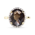 Bague Anna Or Jaune Quartz Et Diamant - Bagues solitaires Femme | Histoire d&rsquo;Or