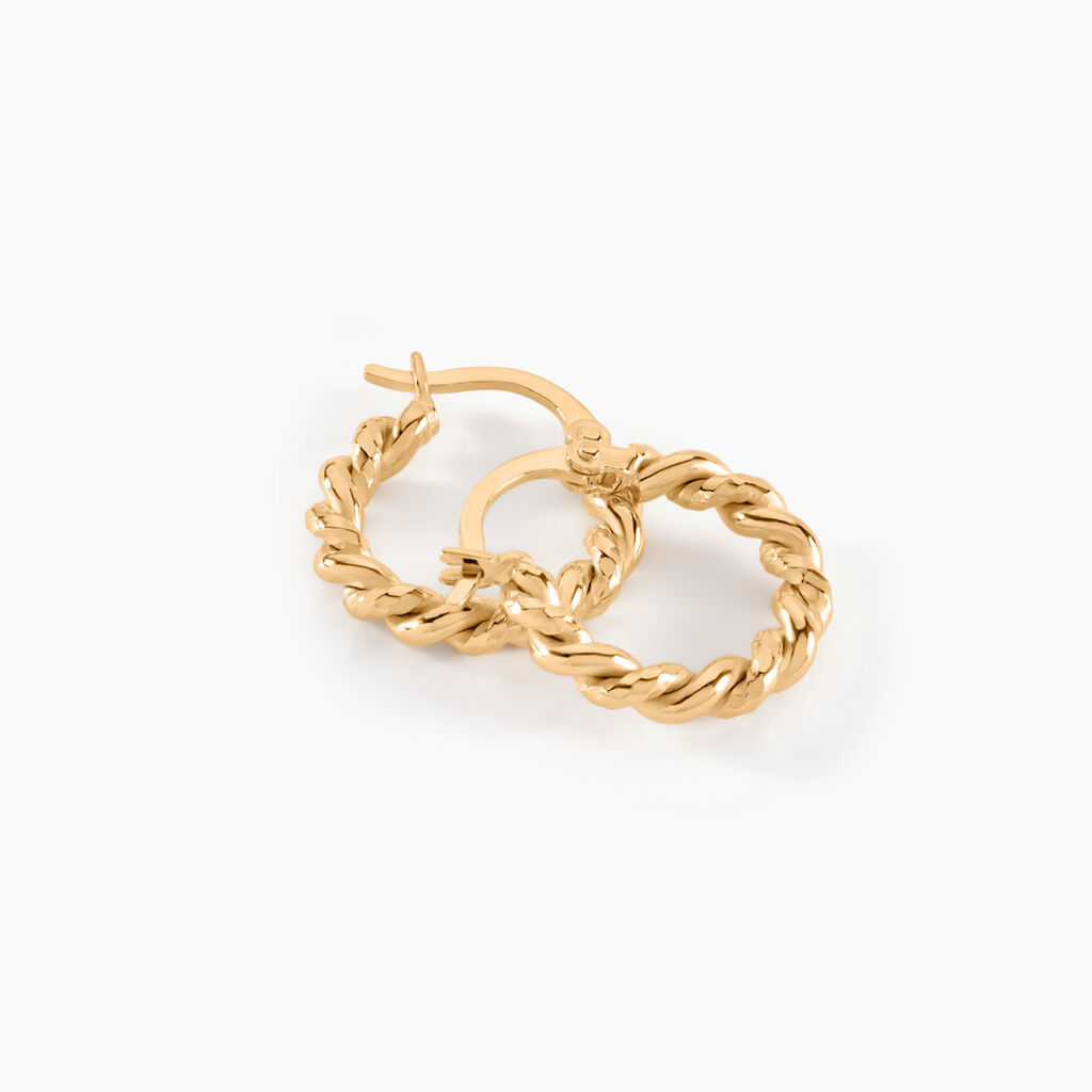 Créoles Plaqué Or Jaune Isaiah - Boucles d'oreilles créoles Femme | Histoire d’Or
