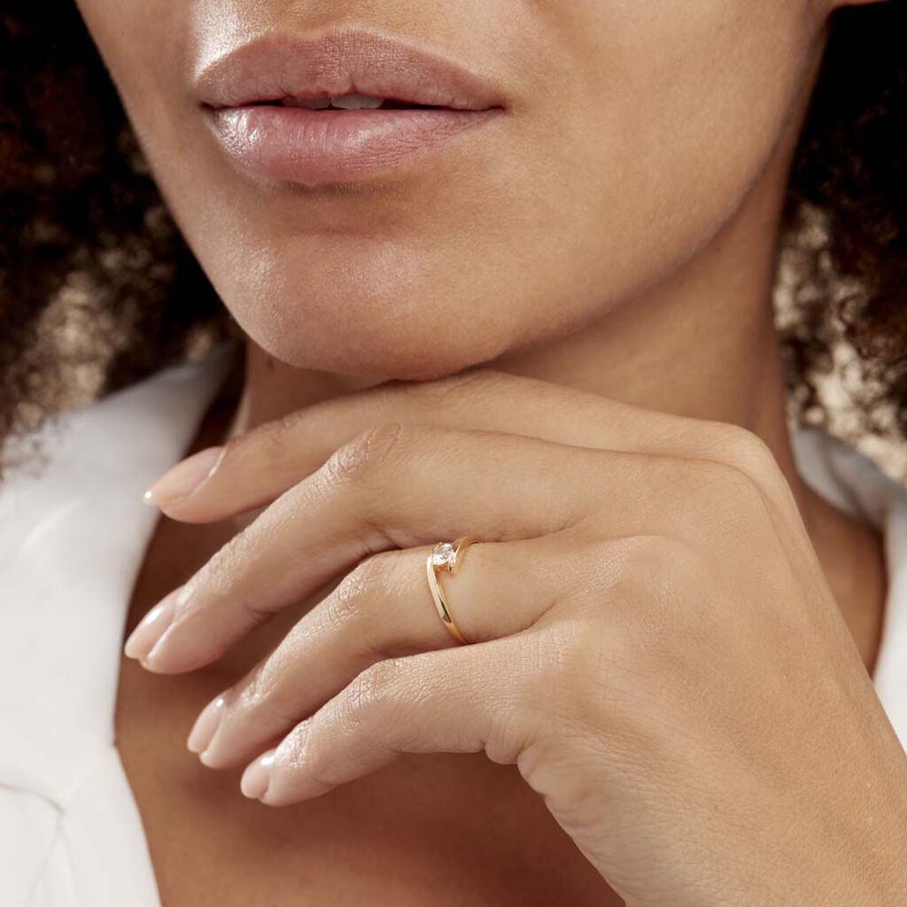Bague Solitaire Camilia Or Jaune Oxyde De Zirconium - Bagues solitaires Femme | Histoire d’Or