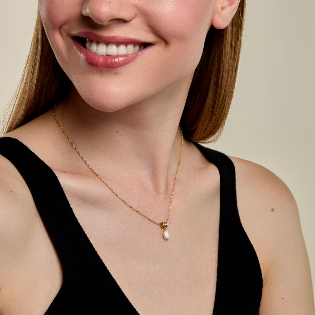 Collier Claudiane Argent Dor&eacute; A L'Or 750/1000 Perle De Culture - Colliers Femme | Histoire d&rsquo;Or