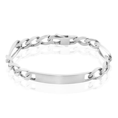 Bracelet Identit&eacute; Vivian Maille Alternee 1/3 Argent Blanc - Gourmettes Homme | Histoire d&rsquo;Or