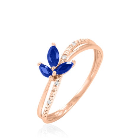 Bague Angie Or Rose Saphir Et Diamant - Bagues avec pierre Femme | Histoire d’Or