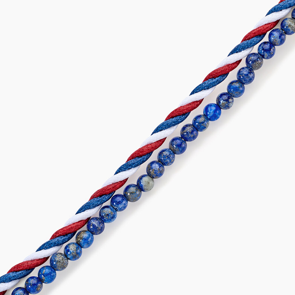 Bracelet Jourdan Renatus Acier Argent&eacute; Lapis Lazuli - Bracelets cha&icirc;ne Homme | Histoire d&rsquo;Or