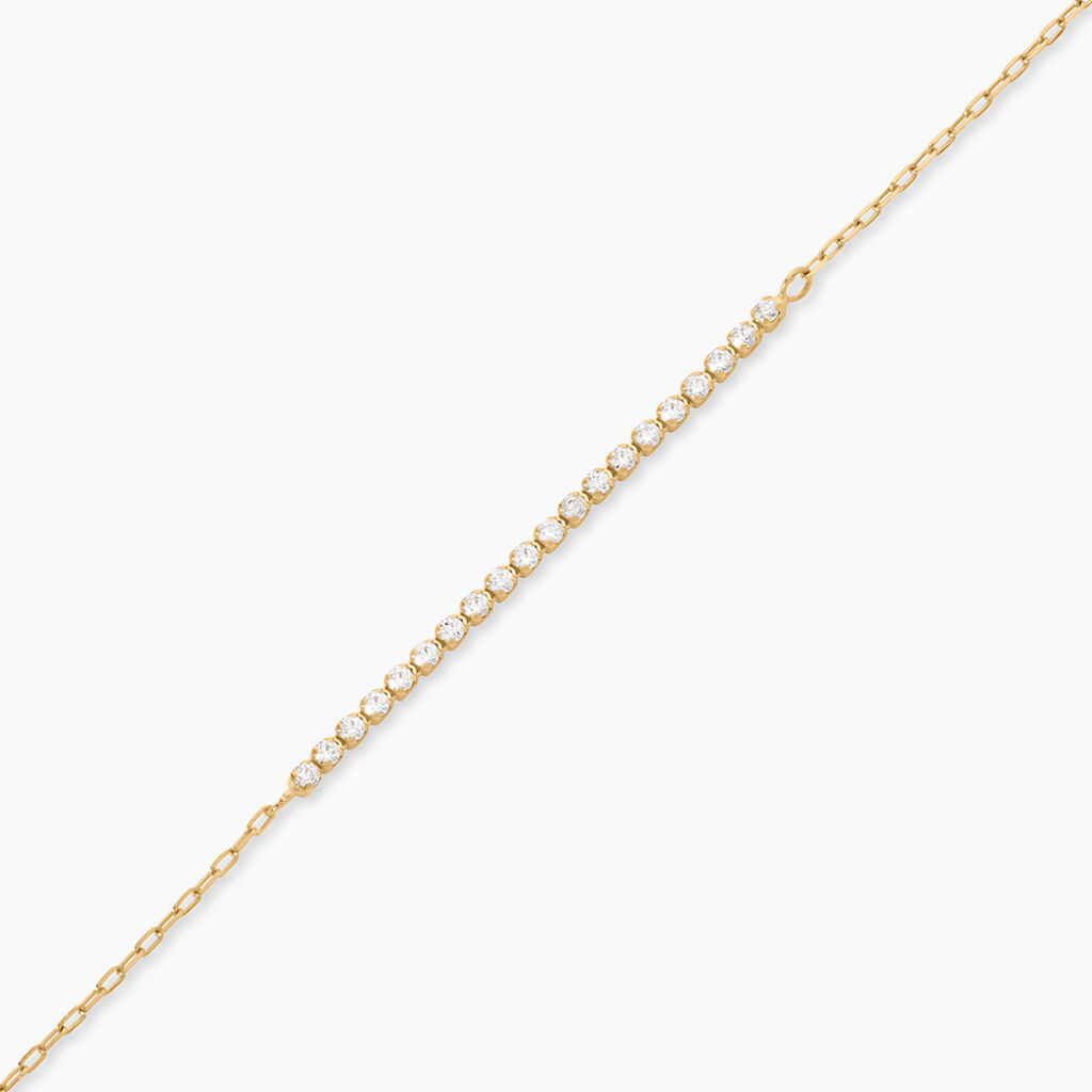 Bracelet Ajith Argent Dor&eacute; A L'Or 750/1000 Oxyde De Zirconium - Bracelets Femme | Histoire d&rsquo;Or