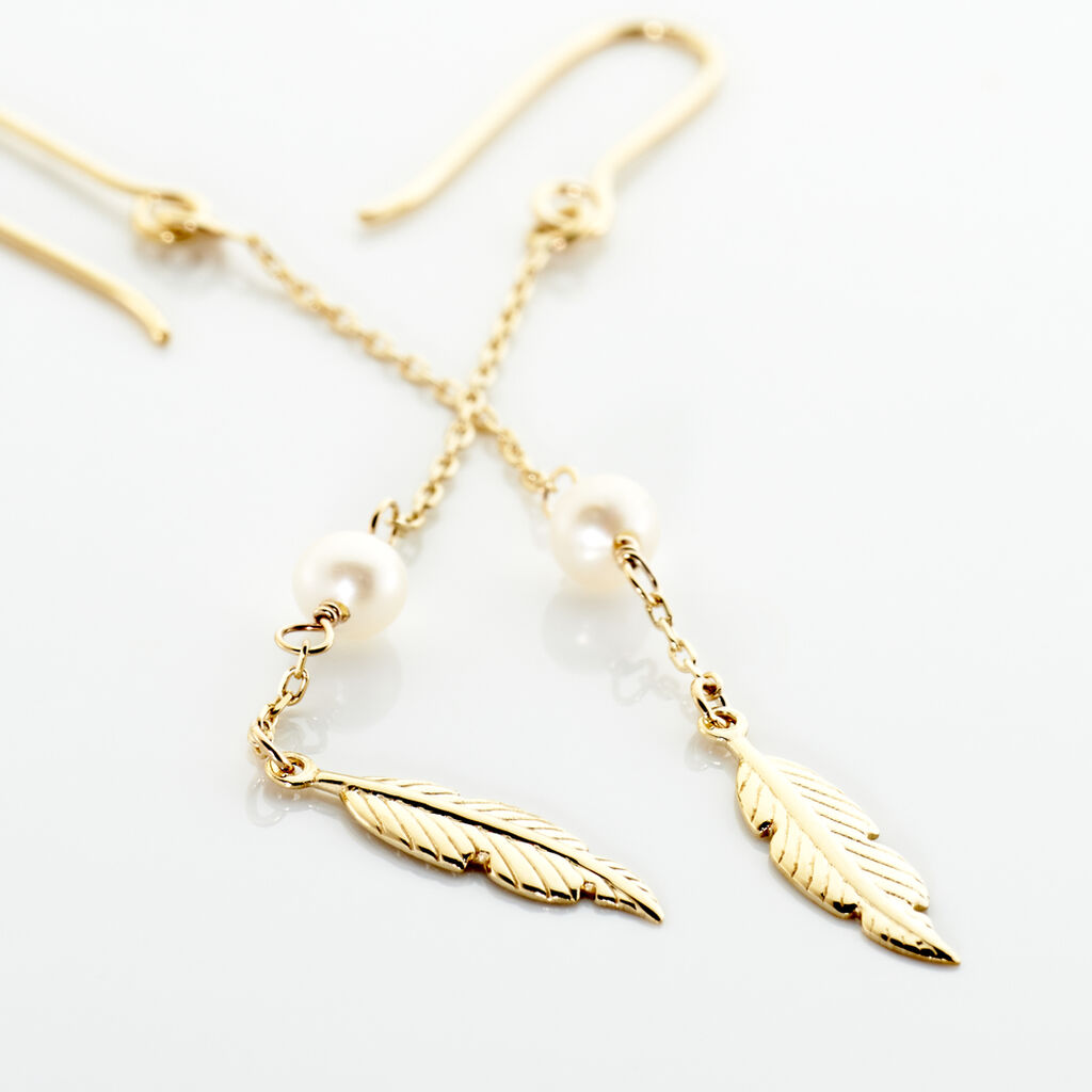 Boucles D'oreilles Pendantes Juditte Or Jaune Perle De Culture - Boucles d'oreilles pendantes Femme | Histoire d’Or