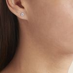 Boucles D'oreilles Puces Kadidia Or Blanc Oxyde De Zirconium - Clous d'oreilles Femme | Histoire d&rsquo;Or