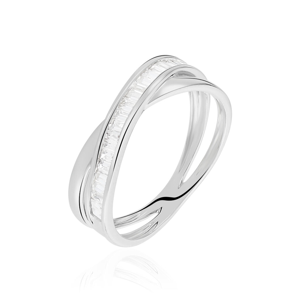 Bague Anelyse Or Blanc Oxyde De Zirconium - Bagues avec pierre Femme | Histoire d’Or