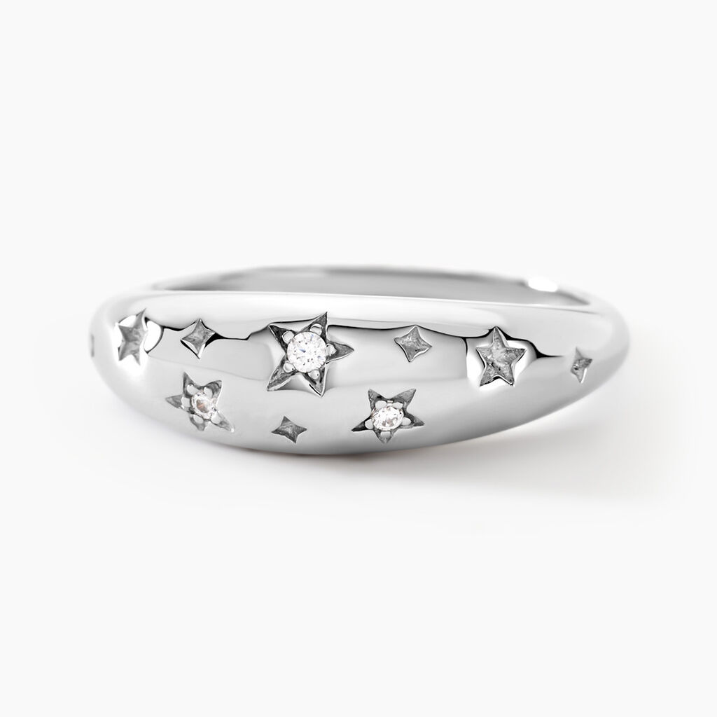 Bague Astre Precieux Argent Blanc Oxyde De Zirconium - Bagues avec pierre Femme | Histoire d’Or