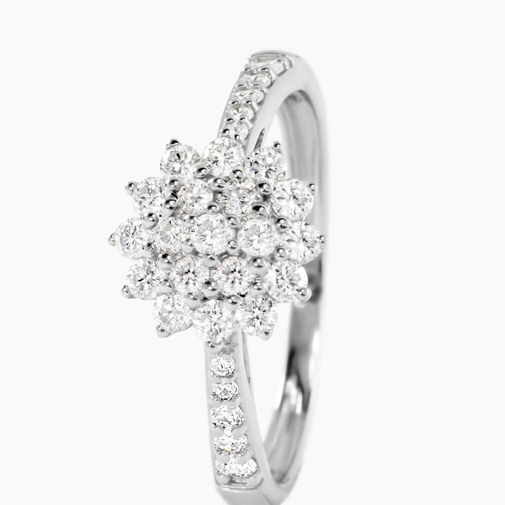 Bague Chouchana Ld Platine Blanc Diamant Synth&eacute;tique - Bagues avec pierre Femme | Histoire d&rsquo;Or