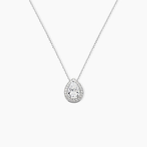 Collier Pilar Argent Blanc Oxyde De Zirconium - Colliers fantaisie Femme | Histoire d&rsquo;Or
