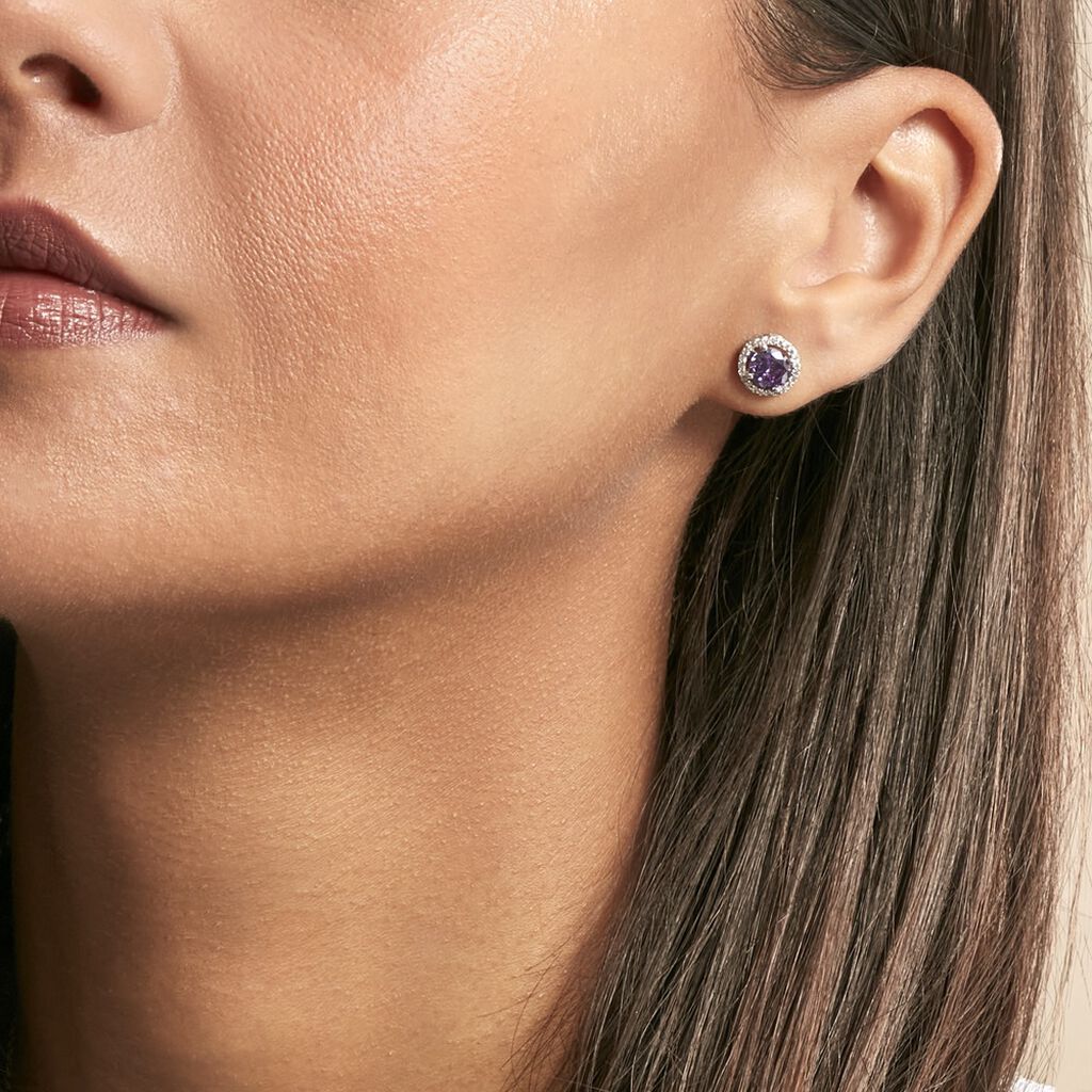 Boucles D'oreilles Puces Rio Argent Blanc Oxyde - Boucles d'oreilles fantaisie Femme | Histoire d’Or