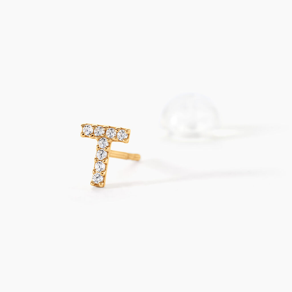 Boucle D'oreille Puce Unitaire Jodoca Or Jaune Oxyde De Zirconium - Piercings d'oreilles Femme | Histoire d&rsquo;Or