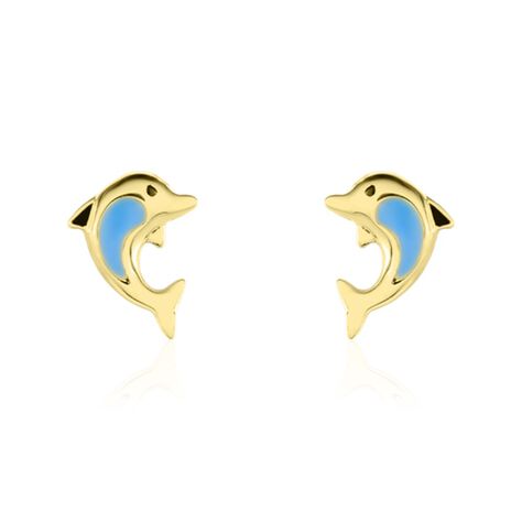 Boucles D'oreilles Puces Mael Dauphin Or Jaune - Clous d'oreilles Enfant | Histoire d’Or