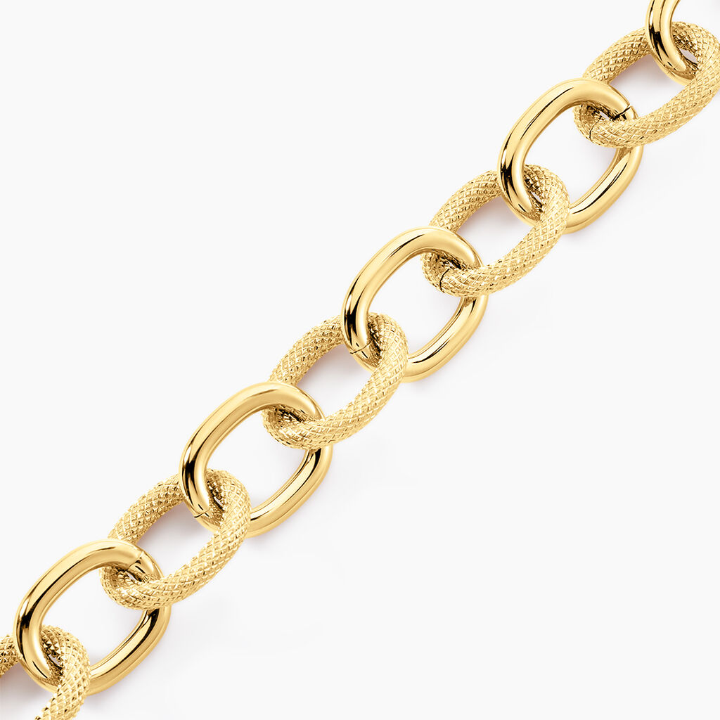 Bracelet Aelia Maille Alternee Acier Jaune - Bijoux sans pierre Femme | Histoire d&rsquo;Or