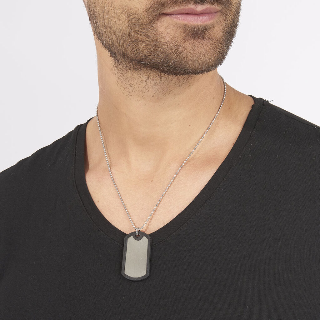 Collier Natanael Acier Blanc - Colliers fantaisie Homme | Histoire d’Or