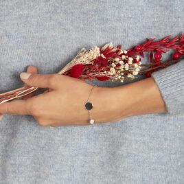 Bracelet Adonya Argent Blanc Céramique Et Oxyde De Zirconium - Bracelets fantaisie Femme | Histoire d’Or