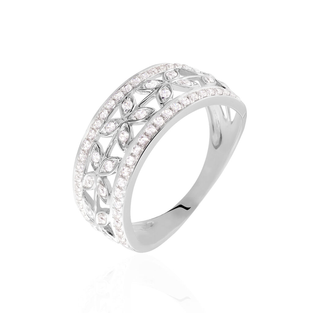 Bague Aella Or Blanc Oxyde De Zirconium - Bagues avec pierre Femme | Histoire d&rsquo;Or