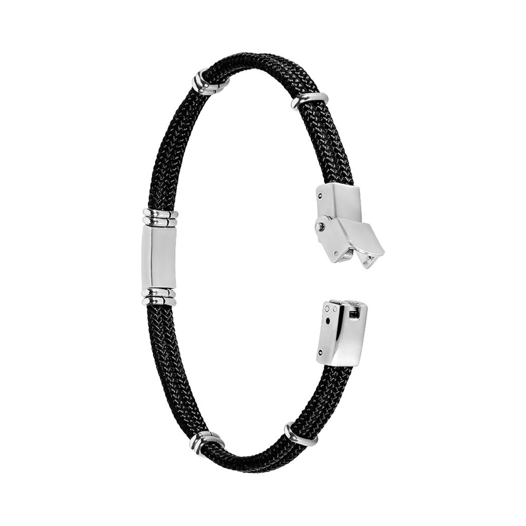 Bracelet Yannik Acier Blanc - Bracelets cordon Homme | Histoire d’Or