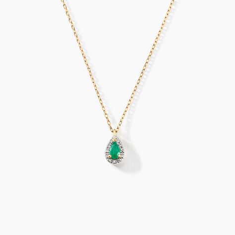 Collier Pluie D'Eclat Or Jaune Emeraude Diamant - Colliers Femme | Histoire d&rsquo;Or