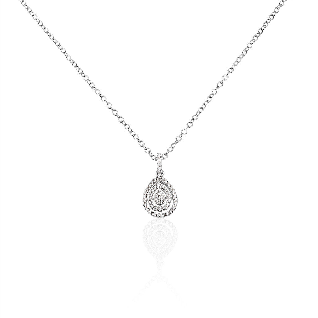 Collier Lysa Argent Blanc Oxyde De Zirconium