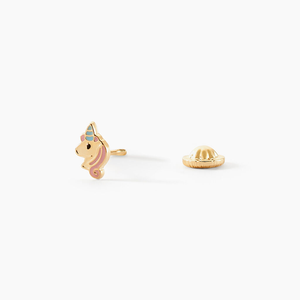 Boucles D'oreilles Puces Pegasus Or Jaune - Clous d'oreilles Enfant | Histoire d&rsquo;Or