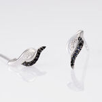 Boucles D'oreilles Puces Sculptural Or Blanc Diamant - Clous d'oreilles Femme | Histoire d&rsquo;Or