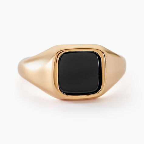 Chevali&egrave;re Kauai Plaqu&eacute; Or Jaune Pierre De Synthese - Bagues solitaires Homme | Histoire d&rsquo;Or