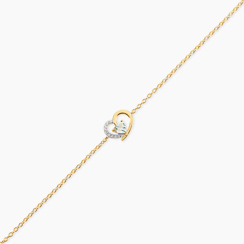 Bracelet Eliana Argent Dor&eacute; A L'Or 750/1000 Topaze Oxyde De Zirconium - Bracelets Pierre Femme | Histoire d&rsquo;Or